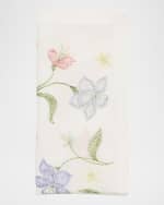 Image 3 of 3: Kim Seybert Vista Flower Embroidered Linen Napkin