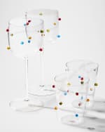 Image 2 of 3: Neiman Marcus Colorful Beaded Wine Glasses, 16.8 oz. - Set of 2