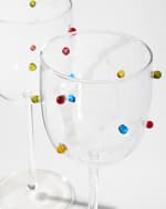 Image 3 of 3: Neiman Marcus Colorful Beaded Wine Glasses, 16.8 oz. - Set of 2