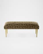 Image 2 of 6: Haute House Kylee Leopard Bench, 42"