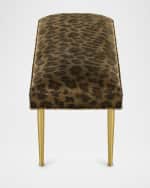 Image 4 of 6: Haute House Kylee Leopard Bench, 42"