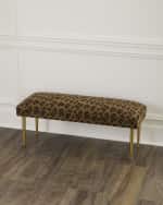 Image 1 of 6: Haute House Kylee Leopard Bench, 42"