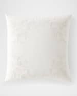 Image 1 of 2: Callisto Home Lavoe Embroidered Floral Border Decorative Pillow, 22" Square