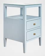 Image 2 of 4: Worlds Away Roscoe 2-Drawer Side Table