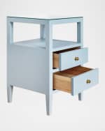 Image 3 of 4: Worlds Away Roscoe 2-Drawer Side Table