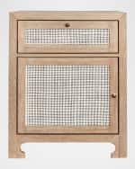 Image 1 of 5: Worlds Away Ruth Cane Nightstand