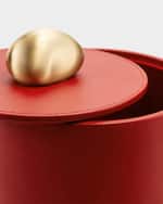 Image 3 of 3: Assouline Pebble Tall Leather Trinket Box