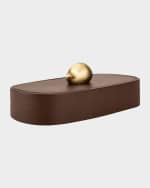 Image 2 of 4: Assouline Pebble Long Leather Trinket Box