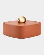 Image 2 of 4: Assouline Pebble Square Leather Trinket Box