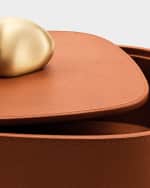 Image 4 of 4: Assouline Pebble Square Leather Trinket Box