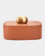 Image 1 of 4: Assouline Pebble Square Leather Trinket Box