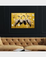 Image 2 of 3: The Oliver Gal Artist Co. "Yellow Crested Cranes" Framed Giclee on Canvas
