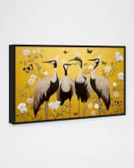 Image 3 of 3: The Oliver Gal Artist Co. "Yellow Crested Cranes" Framed Giclee on Canvas