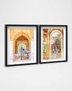 Image 3 of 4: The Oliver Gal Artist Co. "Animal Palace Entrance" Framed Art Prints on Paper Set