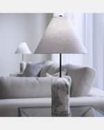 Image 2 of 3: Jamie Young Holt Travertine Table Lamp, 28"