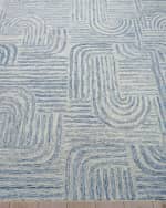 Image 3 of 8: Exquisite Rugs Juno Hand-Tufted Blue/Ivory Rug, 10' x 14'