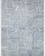 Image 1 of 7: Exquisite Rugs Juno Hand-Tufted Blue/Ivory Rug, 5' x 8'