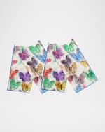 Image 1 of 2: Hunt Slonem Spring Butterflies Printed Linen Dinner Napkin