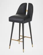 Image 3 of 6: Arteriors Crowley Split-Back 25.5" Counter Stool