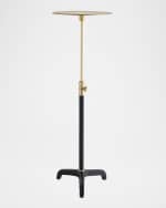 Image 2 of 6: Arteriors Addison Adjustable Leather Drink Table