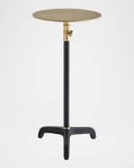 Image 1 of 6: Arteriors Addison Adjustable Leather Drink Table