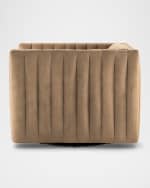 Image 3 of 6: Four Hands Augustine Leather Swivel Chair