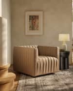 Image 5 of 6: Four Hands Augustine Leather Swivel Chair