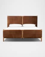 Image 1 of 6: Four Hands Salado Leather King Bed