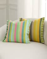 Image 3 of 4: Designers Guild Cork Street Stripe Pillow, 17" Sq.