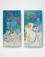 Image 1 of 3: RFA Fine Art "Floral" Hand-Embellished Giclees by Kate Baldock, Set of 2