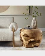 Image 4 of 7: The Uttermost Co Sola Teak Side Table