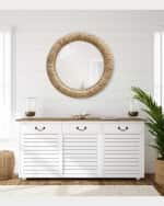 Image 2 of 5: The Uttermost Co Twisted Seagrass 36" Round Wall Mirror
