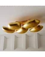 Image 2 of 6: Arteriors Theo 55" 13-Light Gold Leaf Flush Mount
