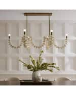 Image 2 of 6: Arteriors Kalama 57" 8-Light Linear Coconut Shell Chandelier