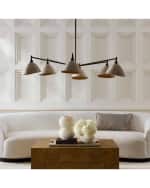 Image 2 of 6: Arteriors Inlet 53" 6-Light Leather Chandelier