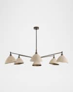 Image 3 of 6: Arteriors Inlet 53" 6-Light Leather Chandelier