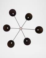 Image 4 of 6: Arteriors Inlet 53" 6-Light Leather Chandelier