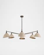 Image 1 of 6: Arteriors Inlet 53" 6-Light Leather Chandelier