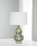 Image 2 of 3: Katherine Noble by BMC Capri 28" Floral Double-Gourd Table Lamp