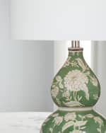 Image 3 of 3: Katherine Noble by BMC Capri 28" Floral Double-Gourd Table Lamp