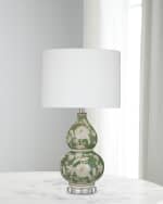 Image 1 of 3: Katherine Noble by BMC Capri 28" Floral Double-Gourd Table Lamp