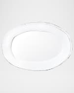 Image 1 of 2: Vietri Lastra Oval Platter, White