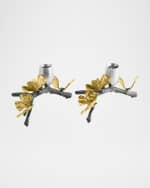 Image 2 of 5: Michael Aram Butterfly Ginkgo Candleholders Low S/2