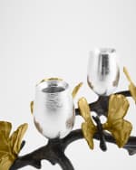 Image 4 of 5: Michael Aram Butterfly Ginkgo Candleholders Low S/2