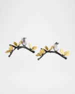 Image 1 of 5: Michael Aram Butterfly Ginkgo Candleholders Low S/2