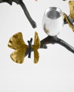 Image 5 of 5: Michael Aram Butterfly Ginkgo Candleholders Low S/2