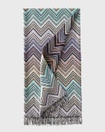 Image 1 of 2: Missoni Home Perseo Zigzag Wool/Cashmere Throw, 51" x 75"