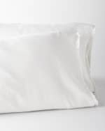 Image 1 of 2: Pom Pom at Home Two King Charlie Ruffled White Linen Pillowcases