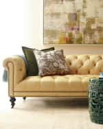 Image 5 of 5: Old Hickory Tannery Morgan Sunshine Leather Chesterfield Sofa 86"
