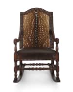 Image 3 of 4: Old Hickory Tannery Jefferson Leather Rocking Chair